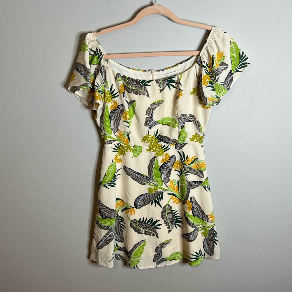 Urban Outfitters Tropical Palm Leaf Mini Dress